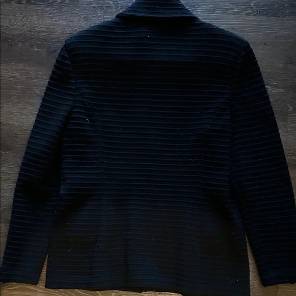 St. John Black Ribbed Blazer with Gold Details - Picture 6 of 6